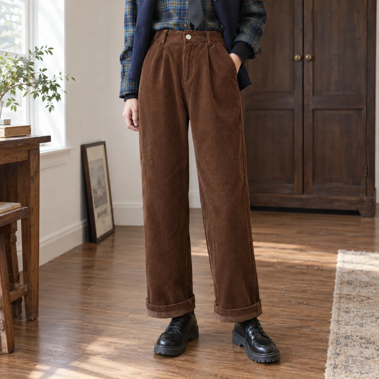 Nina Cord Trousers - lead view; styling accessories not included